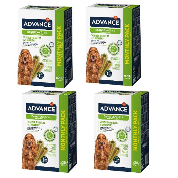 4x28pz Advance Dental Medium Stick per cani (2880g) 4x28pz Advance Dental Medium Stick per cani (2880g)